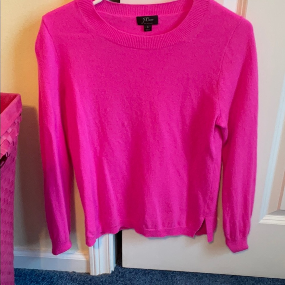 Jcrew Hot Pink Cashmere Sweater
